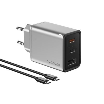 EcoFlow 65W GaN Incarcator Fast Charger 2x USB-C 1x USB-A Cablu 100W Inclus