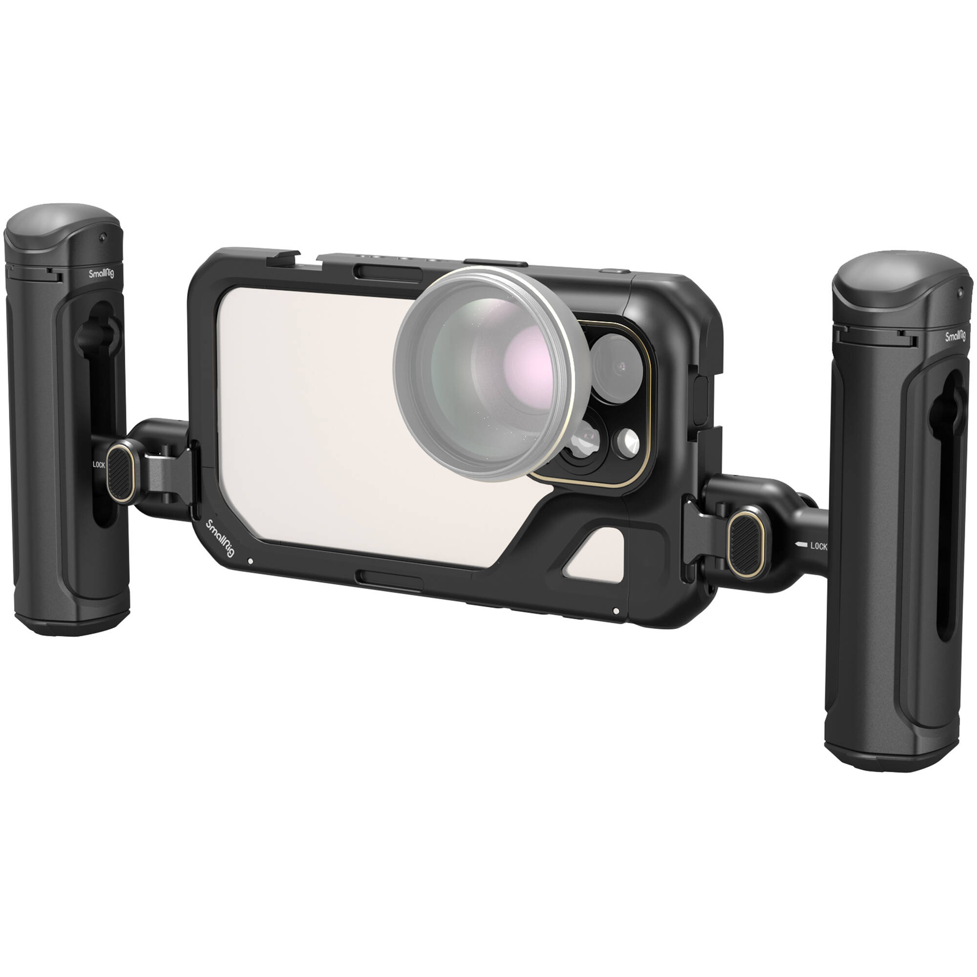 kit supraveghere video exterior 2 camere wireless Resigilat: SmallRig 4397 Kit Video Mobil cu 2 Manere pentru iPhone 15 Pro - RS125075100-1