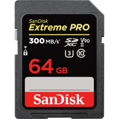 Sandisk Extreme PRO Card de memorie SDXC 64GB UHS-II U3 V90 W300 R300