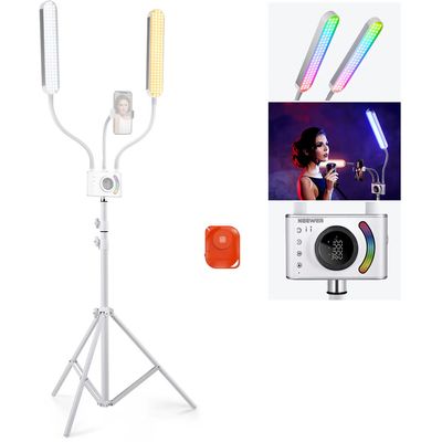 Neewer BH40C Kit Lampa LED RGB Dublu 2500K-10000K cu Accesorii