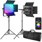 Neewer PL60C Kit 2 Lampi Video LED RGB  60W 2500K-10000K Aplicatie Posibilitate Alimentare Acumulator cu V-mount -1-