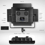 Neewer PL60C Kit 2 Lampi Video LED RGB  60W 2500K-10000K Aplicatie Posibilitate Alimentare Acumulator cu V-mount -4-