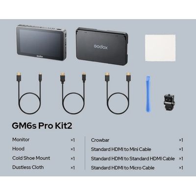 Godox GM6S Pro Kit2 Monitor Video de Camera 5.5" IPS HDMI Tactil Ultra Luminos