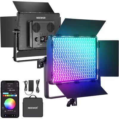 Neewer PL60C Lampa Video LED RGB  60W 2500K-10000K Aplicatie Posibilitate Alimentare Acumulator cu V-mount