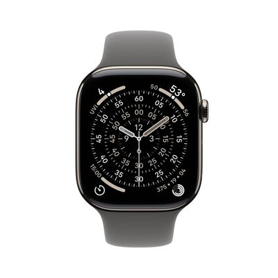 Apple Watch S11 Smartwatch GPS + Cellular Carcasa Natural Titanium 42mm Curea Stone Grey Sport - M/L