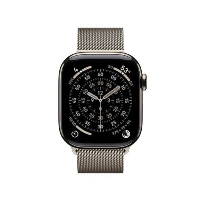 Apple Watch S11 Smartwatch GPS + Cellular Carcasa Natural Titanium 42mm Natural Milanese Loop