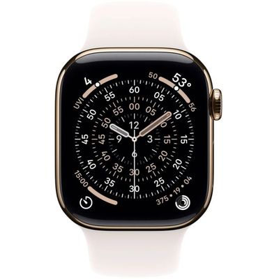 Apple Watch S11 Smartwatch GPS + Cellular Carcasa Gold Titanium 42mm Curea Light Blush Sport - M/L