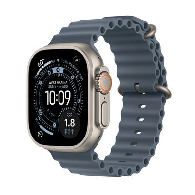 Apple Watch Ultra 3 Smartwatch GPS + Cellular Carcasa Natural Titanium 49mm Curea Anchor Blue Ocean