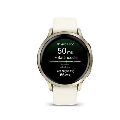 Garmin Venu 4 Smartwatch 41mm Lunar Gold Curea de Silicon Bone