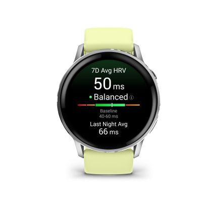 Garmin Venu 4 Smartwatch 45mm Silver Curea de Silicon Citron