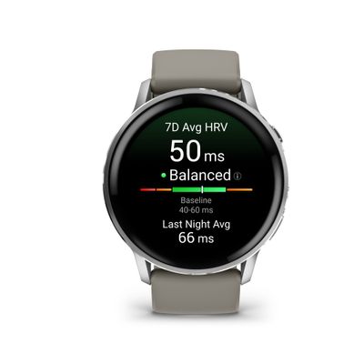 Garmin Venu 4 Smartwatch 45mm Silver Curea de Silicon Silver Gray