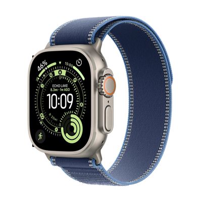 Apple Watch Ultra 3 Smartwatch GPS + Cellular Carcasa Natural Titanium 49mm, Blue/Bright Blue Trail Loop - M/L