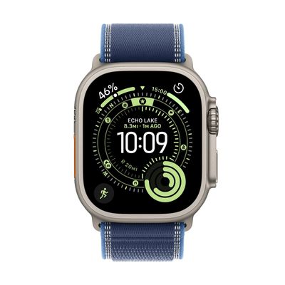 Apple Watch Ultra 3 Smartwatch GPS + Cellular Carcasa Natural Titanium 49mm, Blue/Bright Blue Trail Loop - M/L