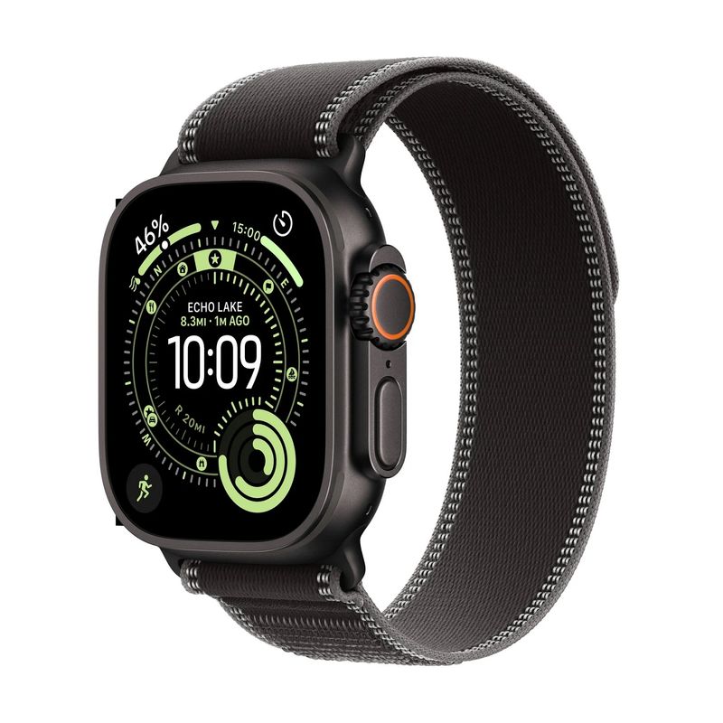 Apple Watch Ultra 3 Smartwatch GPS + Cellular Carcasa Black Titanium 49mm Black-Charcoal Trail Loop - M-L