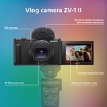 SonyZV1IIAparatFotoCompactVloggingcuObiectivZEISSVarioSonnarT1850mmF184