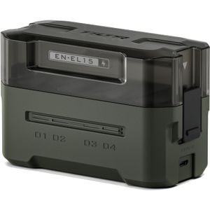 Tilta Statie de Incarcare Portabila pentru Bateriile EN-EL15 cu 4 Canale Verde