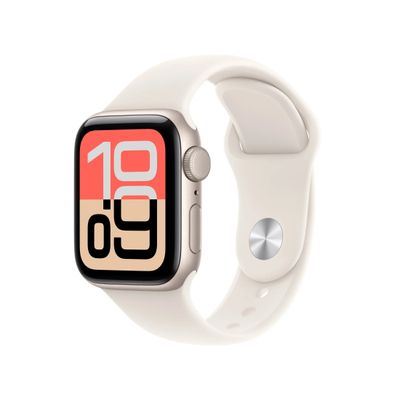 Apple Watch SE (2025) Smartwatch GPS Carcasa Starlight Aluminium 40mm Starlight Sport Band M/L