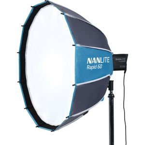 Nanlite Rapid 60 Softbox Parabolic cu Grid 60cm cu Montura FM