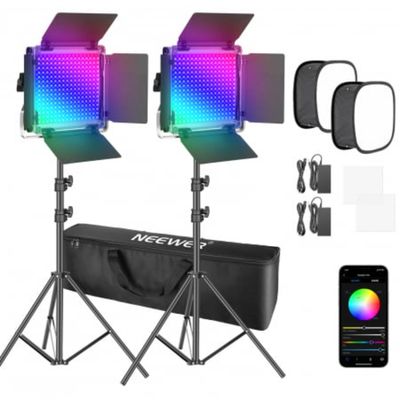 Neewer 660PRO Kit 2 Lampi Studio RGB 50W 3200K-5600K