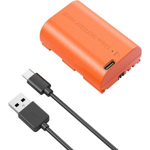 SmallRig 5407 Acumulator pentru Canon LP-E6P 2520 mAh cu Port USB-C si Cablu Inclus Portocaliu