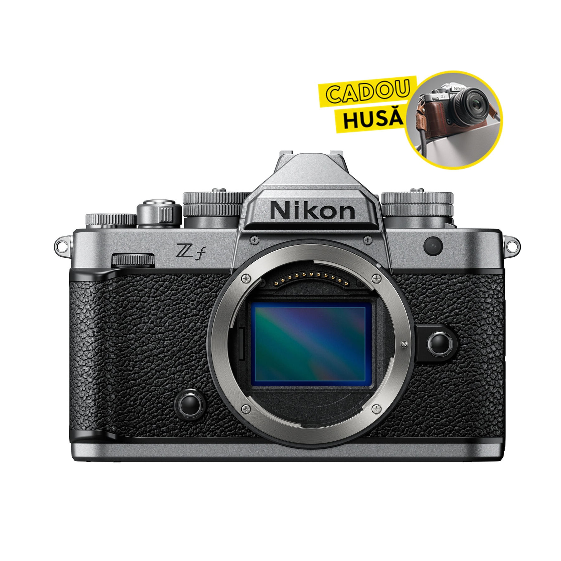 rode nt1a bundle Nikon Zf Aparat Foto Mirrorless FullFrame 24MP Video 4K Argintiu Bundle Toc Piele