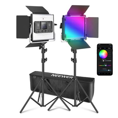 Neewer Kit 2 Lampi Studio RGB 660PRO II cu Stative 200cm