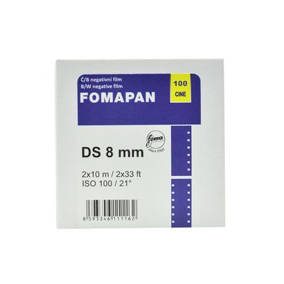 Fomapan 100 Cine Film Dublu DS8 Panchromatic 8mm 2x10m