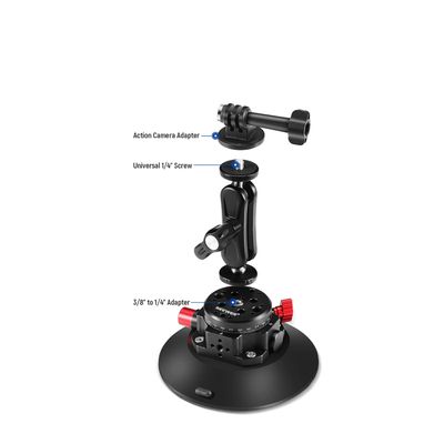 Neewer CA013 Ventuza cu Brat Articulat si Suport Gopro 5Kg