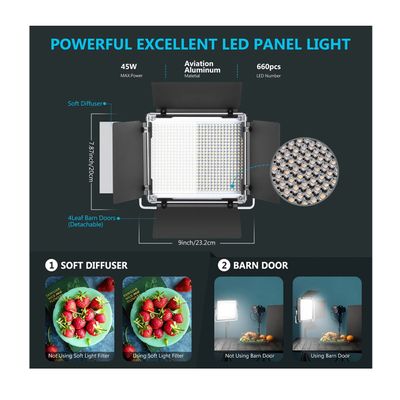 Neewer SNL660 Kit 2 Lampi Studio Bi-Color 45W 3200K-5600