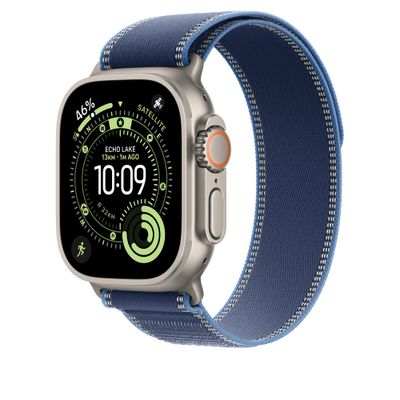 Apple Curea pentru Apple Watch 49mm Blue/Bright Blue Trail Loop M/L Natural Titanium Finish