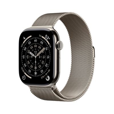 Apple Watch S11 Smartwatch GPS + Cellular Carcasa Natural Titanium 46mm Natural Milanese Loop S/M