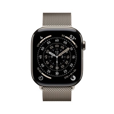 Apple Watch S11 Smartwatch GPS + Cellular Carcasa Natural Titanium 46mm Natural Milanese Loop S/M