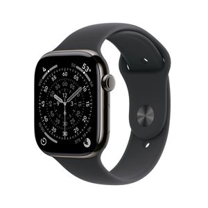 Apple Watch S11 Smartwatch GPS + Cellular Carcasa Slate Titanium 46mm Curea Black Sport S/M