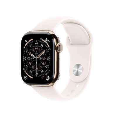 Apple Watch S11 Smartwatch GPS + Cellular Carcasa Gold Titanium 46mm Curea Light Blush Sport M/L