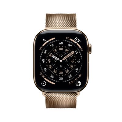 Apple Watch S11 Smartwatch GPS + Cellular Carcasa Gold Titanium 46mm Gold Milanese Loop S/M