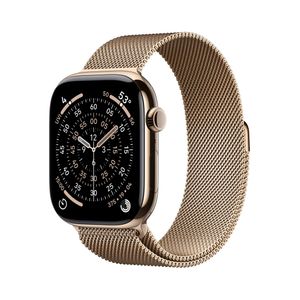 Apple Watch S11 Smartwatch GPS + Cellular Carcasa Gold Titanium 46mm Gold Milanese Loop M/L