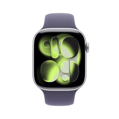 Apple Watch S11 Smartwatch GPS + Cellular Carcasa Silver Aluminium 46mm Curea Purple Fog Sport S/M