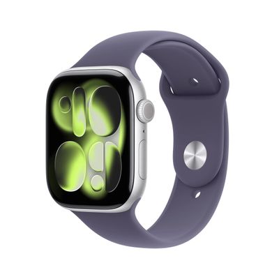 Apple Watch S11 Smartwatch GPS + Cellular Carcasa Silver Aluminium 46mm Curea Purple Fog Sport M/L