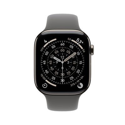 Apple Watch S11 Smartwatch GPS + Cellular Carcasa Natural Titanium 46mm Curea Stone Grey Sport S/M