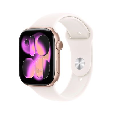 Apple Watch S11 Smartwatch GPS + Cellular Carcasa Rose Gold Aluminium 46mm Curea Light Blush Sport S/M