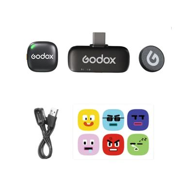 Godox C01 Sistem Wireless Microfon 2.4Ghz 1 TX + 1 RX Negru