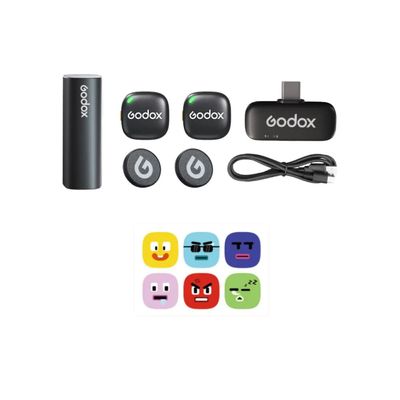 Godox C01 Sistem Wireless Microfon 2.4Ghz 2 TX + 1 RX Negru