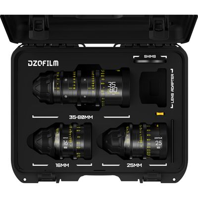 DZOFILM Trusa Obiective Cine EDU Kit Vespid 16mm si 25mm si Catta Ace 35-80mm