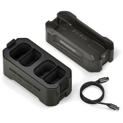 Tilta Statie de Incarcare Portabila pentru Bateriile LP-E6 cu 4 Canale Verde