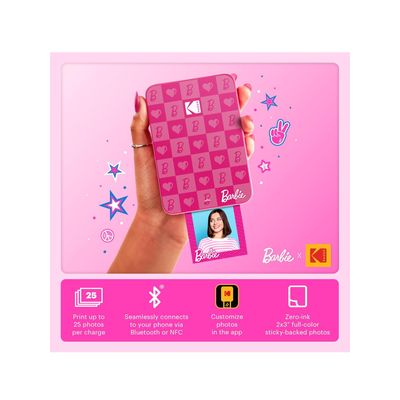 Kodak Barbie X Step Slim Imprimanta Portabila Roz 5x8 cm
