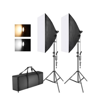 Fancier LED-SLH4A  Kit 2 Lampi LED Bicolore 2700K-5500K + 2 Softboxuri + 2 Stative