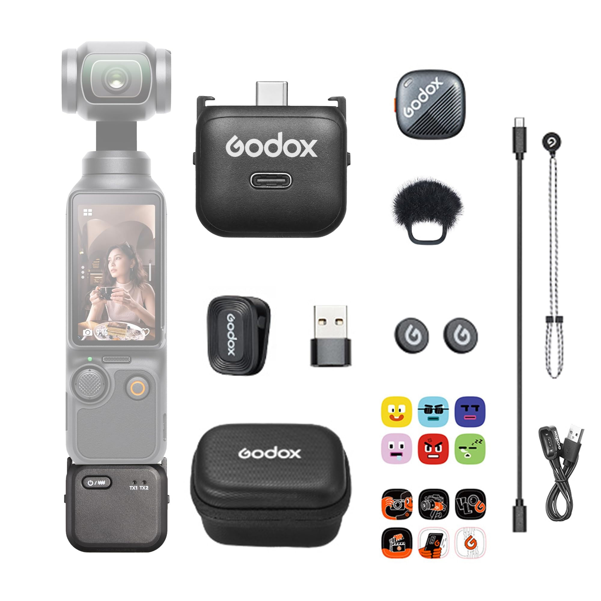 stickere Resigilat: Godox Cube-OP3 Kit1 Sistem Wireless Microfon 1 TX pentru DJI Osmo 2.4Ghz - RS125090161-1