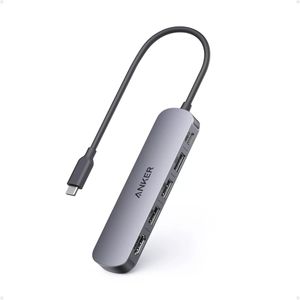 Anker Hub 5-in-1 USB-C HDMI 4K@30Hz PD 90W Gri