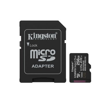 Resigilat: Kingston Canvas Select Plus Gen3 Card de Memorie microSDXC 256GB 150MB/s A1 cu Adaptor - RS125090167-1