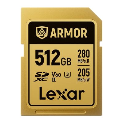 Lexar ARMOR Gold Card de Memorie SDXC UHS-II 512GB Otel Inoxidabil